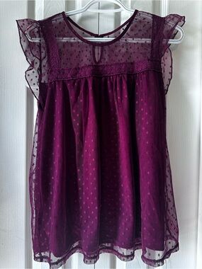 No Boundaries Deep Plum Lace Trim Cami
